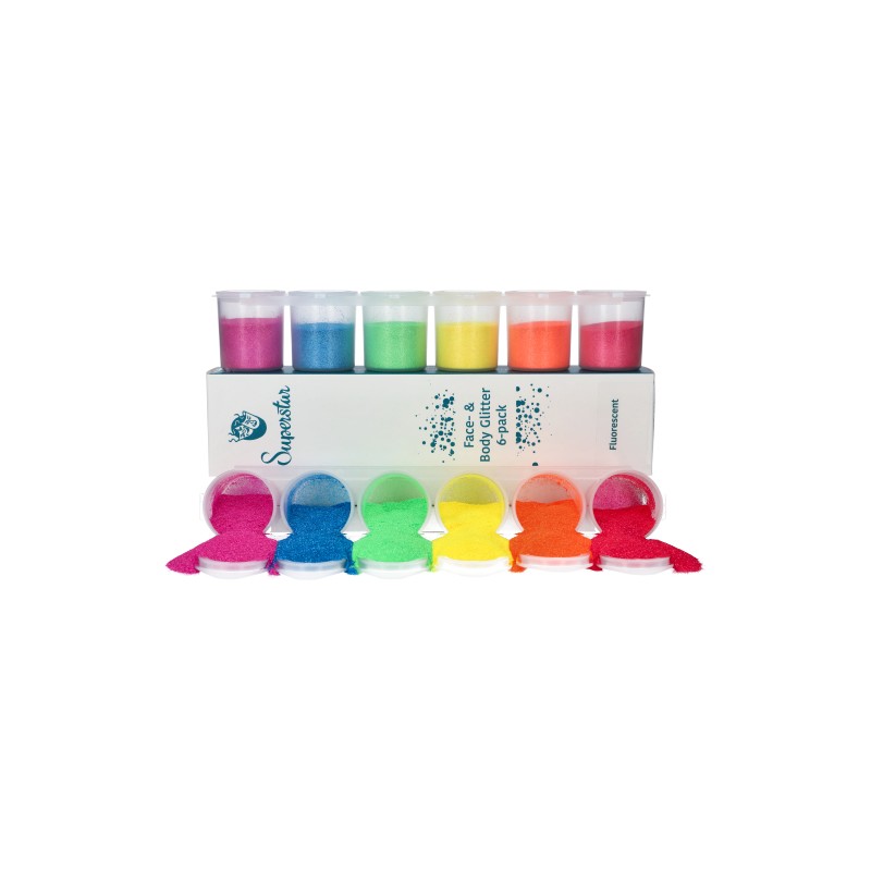 Glitters 6-pack - UV Neon Fluorent