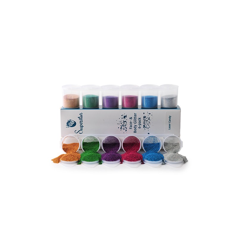 Cosmetische Glitters 6-pack - Laser
