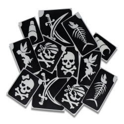 Superstar Glittertattoo Set Piraat | 12 stoere sjablonen