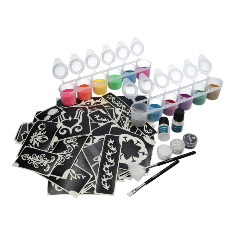 Glittertattoo Set Big Festival PRO | Complete glittertattoo set