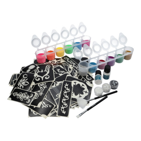 Glittertattoo Set Big Festival PRO | Complete glittertattoo set