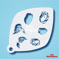 Schmink sjabloon | Stencil |MRQ Stencils |Oh Rose Medium Facepaint Stencil