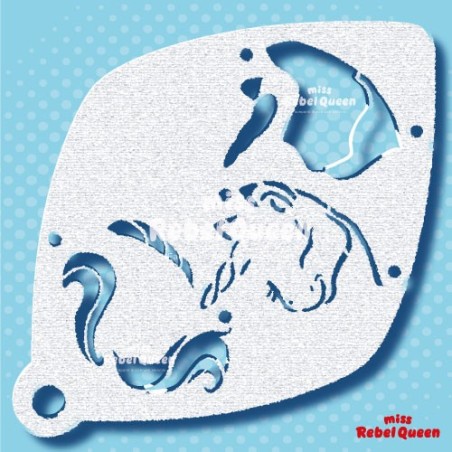 Schmink sjabloon | Stencil |MRQ Stencils |Schminksjabloon Unique the Unicorn 3staps