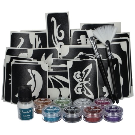 Glittertattoo Set Big Party | Complete glittertattoo set