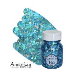 Pixie Paint Glittergel | Blue Monday 30gr. | Voor huid & haar | uit voorraad leverbaar