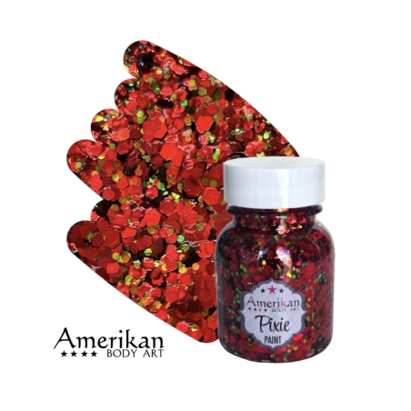 Pixie Paint Glittergel |  Drop Dead Red 30 gr | Voor huid & haar | uit voorraad leverbaar