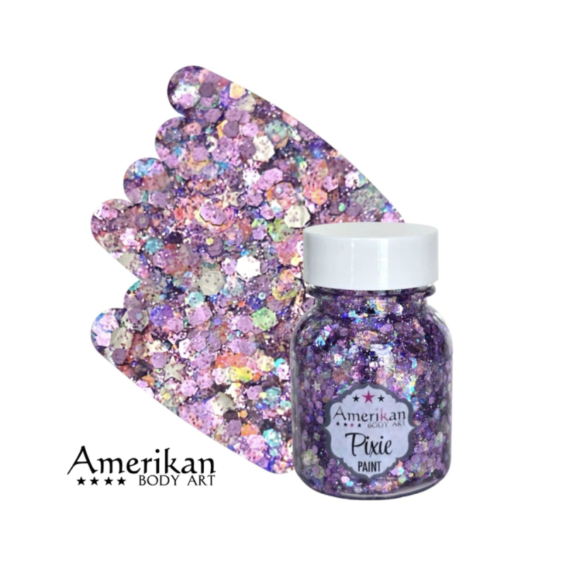 Pixie Paint Glittergel | Purple Rain 30gr. | Voor huid & haar | uit voorraad leverbaar