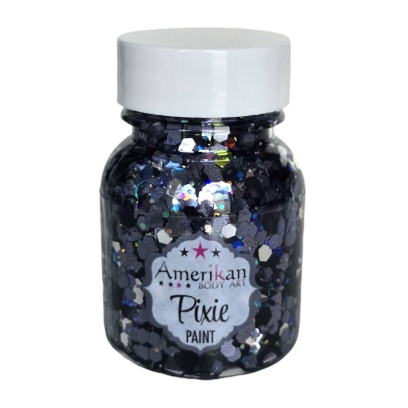 Pixie Paint Glittergel | Rockstar Grey 30gr. | Voor huid & haar | uit voorraad leverbaar