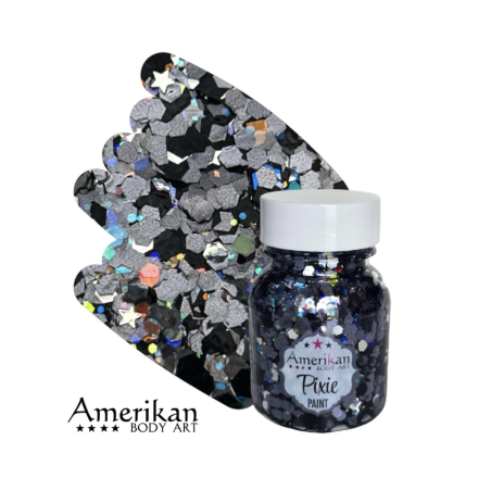 Pixie Paint Glittergel | Rockstar Grey 30gr. | Voor huid & haar | uit voorraad leverbaar