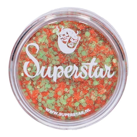 Superstar Cosmetische Glitter | Chunky Glitter Cream | Orange Green Kruikenstad 10ml