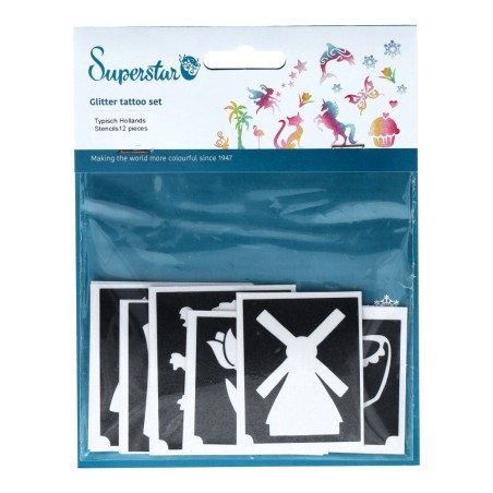 Superstar Glittertattoo Set DINO | 12 leuke sjablonen