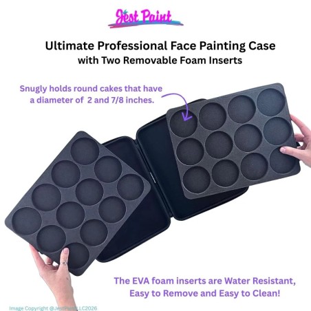 Jest Paint - Ultimate Professionele Face Painting Case met Twee Uitneembare Foam Inserts