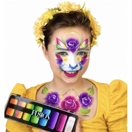 Fusion Body Art Thin Strokes – Rainbow Rush Face Paint Palette